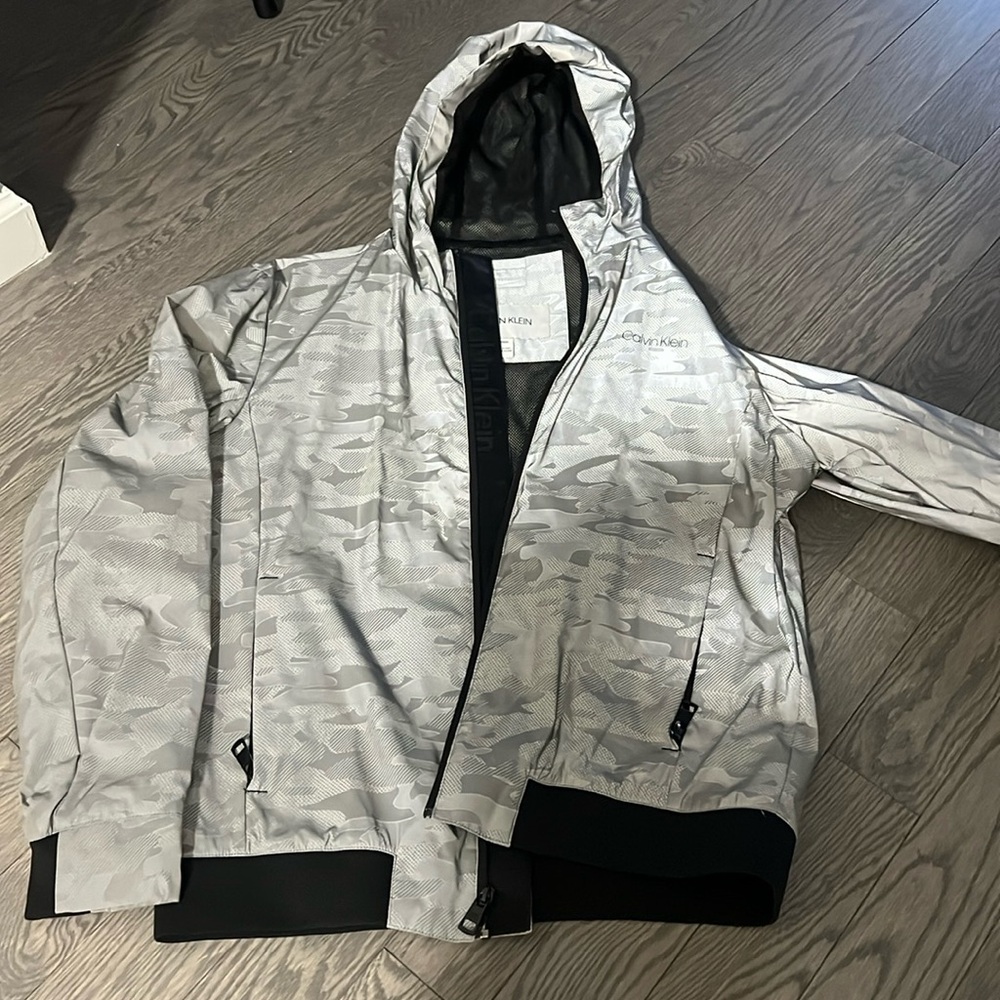Calvin Klein Move Silver Men's Full Zip Camo Reflective Jacket